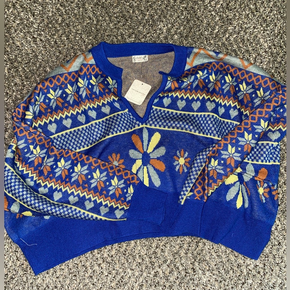 free people v neck crop sweater